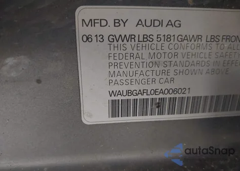 2014 Audi S4 3.0T Premium Plus from USA, damaged, VIN WAUBGAFL0EA006021